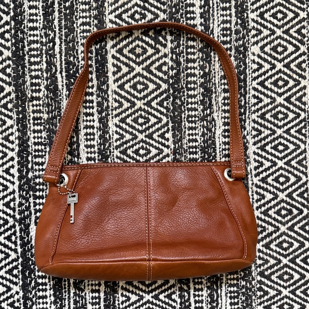 Fossil Tan Leather Shoulder Bag
